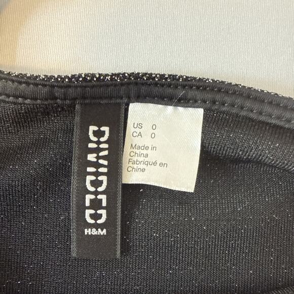 H&M Divided Women’s 0 Sexy Party Metallic Sparkle Bodycon Mini Dress Occasion - Picture 8 of 13